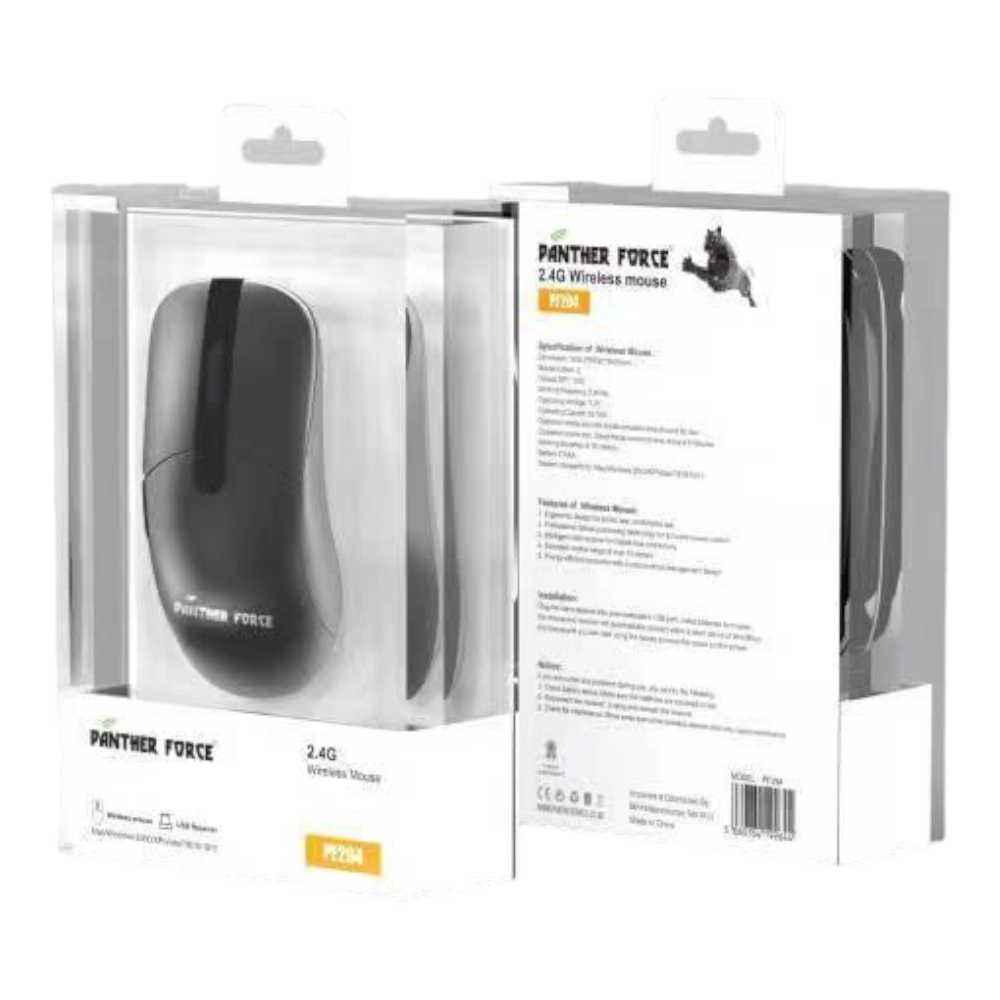 Panther Force 2.4G Wireless Mouse - PF294 | Ergonomic Design, Adjustable DPI, Long Battery Life, and Smooth Connectivity Panther Force 2.4G Wireless Mouse - PF294 | Ergonomic Design, Adjustable DPI, Long Battery Life, and Smooth Connectivity